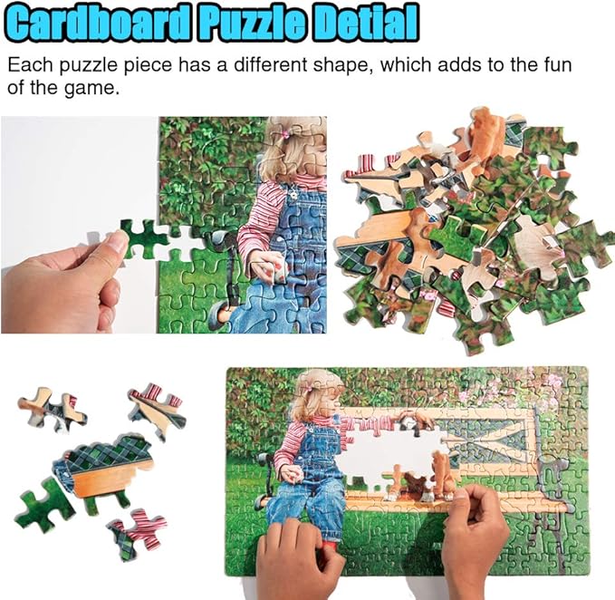 Custom Puzzle from Photo Custom Jigsaw Puzzle Unique Birthday Present Suitable for Children Family and Friends Personalized Puzzle-Multi Size (Animal Unique-Cut Piece-Cardboard)