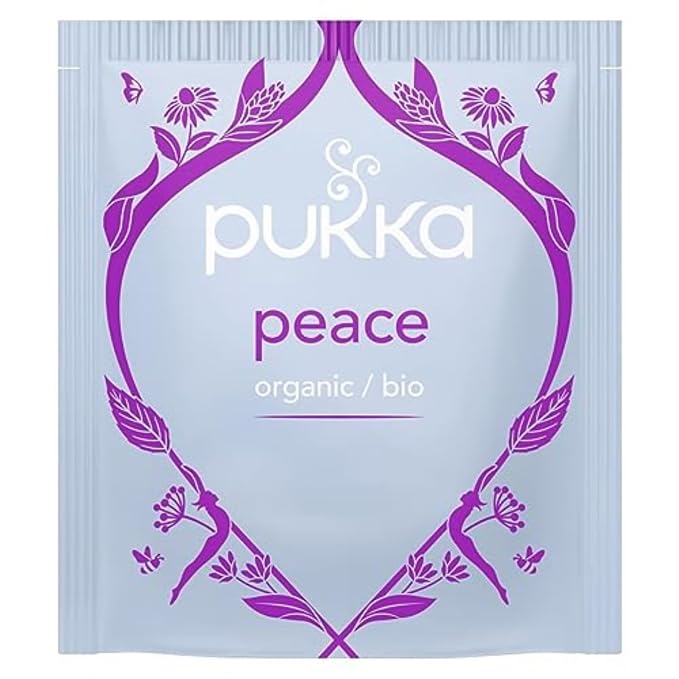 Pukka Peace Organic Tea Bags, Herbal Tea with Spearmint, Ashwagandha, and Hemp Seed Oil, Perfect for Balanced Tranquility, Caffeine Free, 80 Total Tea Bags (20ct - Pack of 4)