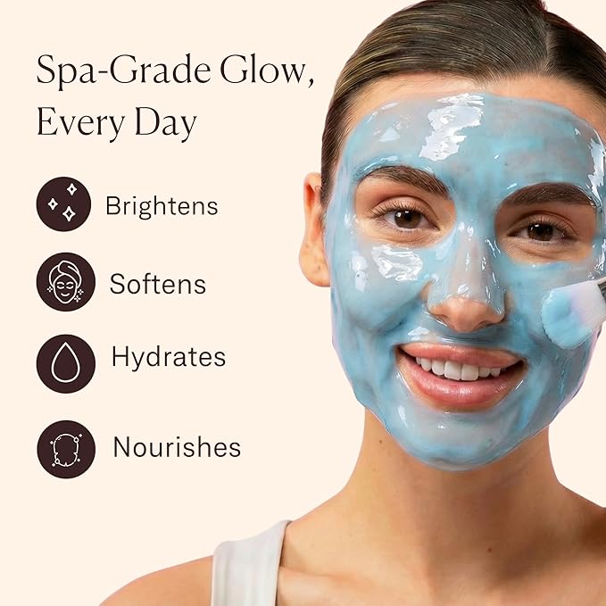 Jelly Face Mask for Facials - Hyaluronic Acid Hydrating, Brightening & Nourishing Jelly Mask with Free Jade Roller & Spatula | Professional Hydrojelly Masks | Vajacial Jelly Mask Powder | 23 Oz Jar
