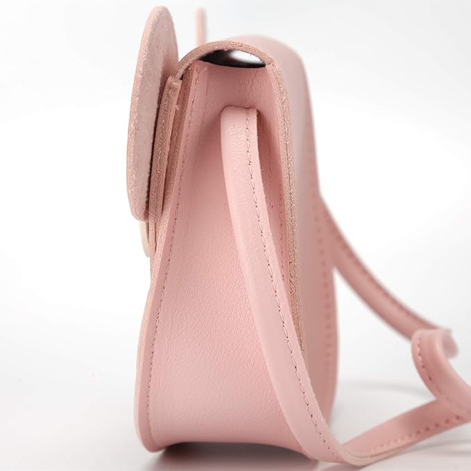 Little Mouse Ear Bow Crossbody Purse,PU Shoulder Handbag for Kids Girls Toddlers(Pink)