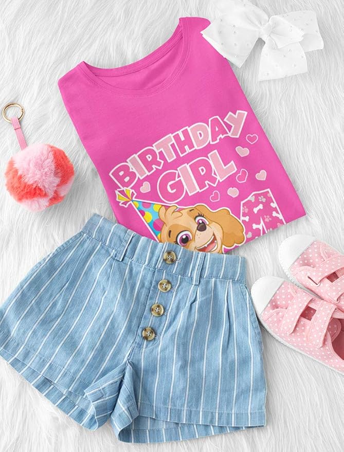 Skye Paw Patrol 4th Birthday Girl Shirt for 4 Year Old Girls - Pup-Themed Party Toddler T-Shirt