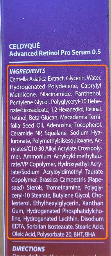 Advanced Retinol Pro Retinal Serum 0.5 w/Centella Asiatica 66% Anti-Aging Radiance-Boosting & Skin-Smoothing Cream w/Retinal Complex, Niacinamide & Hyaluronic Acid Korean Skincare