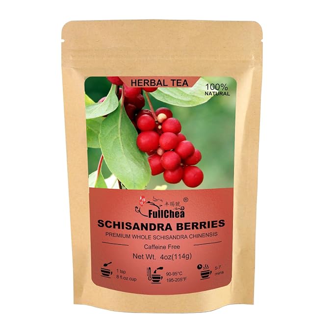 FullChea - Schisandra Berries, 4oz/114g, Dried Schisandra Chinensis Berry | Natural schisandra berry tea, Non-GMO, caffeine-free, flexible bulk herb for custom tea blends
