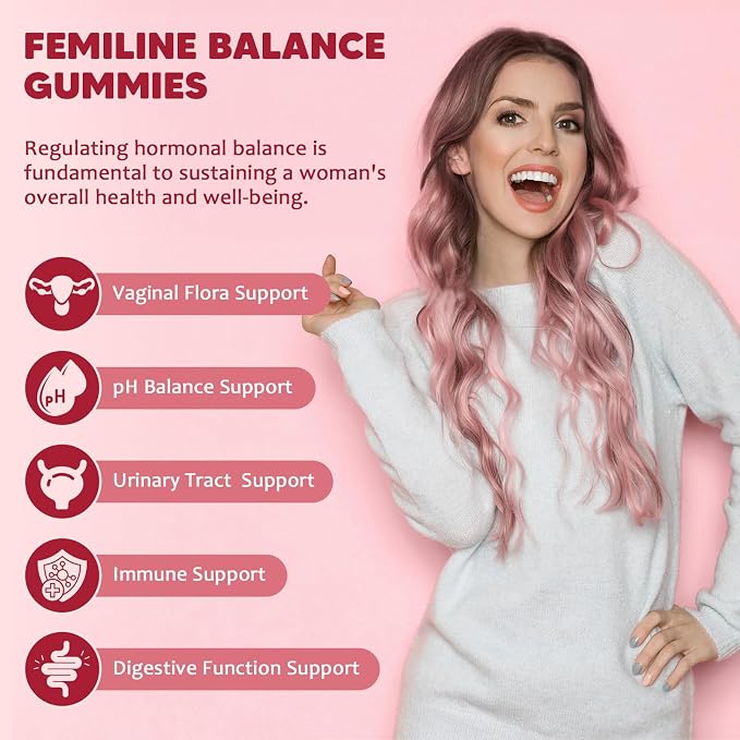 GORNVB （2 Pack） Premium Feminine Balance Gummies for Women, Support pH Balance & Vaginal Probiotics Health Gummies with Cranberry Pineapple Powder, D-Mannose, Sugar Free, Gluten Free, Vegan