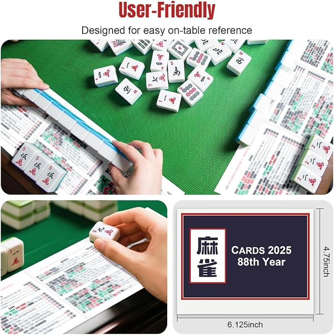 mah Jong 2025 Cards Official Revision - Large Size - 4Pcs