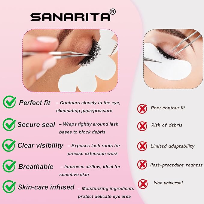 100 Pairs Under Eye Gel Pads for Eyelash Extensions, Lint-Free Disposable Eye Patches for Lash Extension Kit Smooth & Easy to Apply (Pink, 50Pairs)