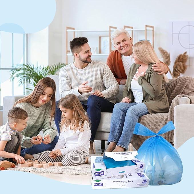 Sanitary Napkin Disposal Bags (180 counts), Scented | for Pads, Tampons, Diapers, Liners, Wipes, Incontinence| No Mess, Odor-Free, Disposable Hygiene Bags, Blue