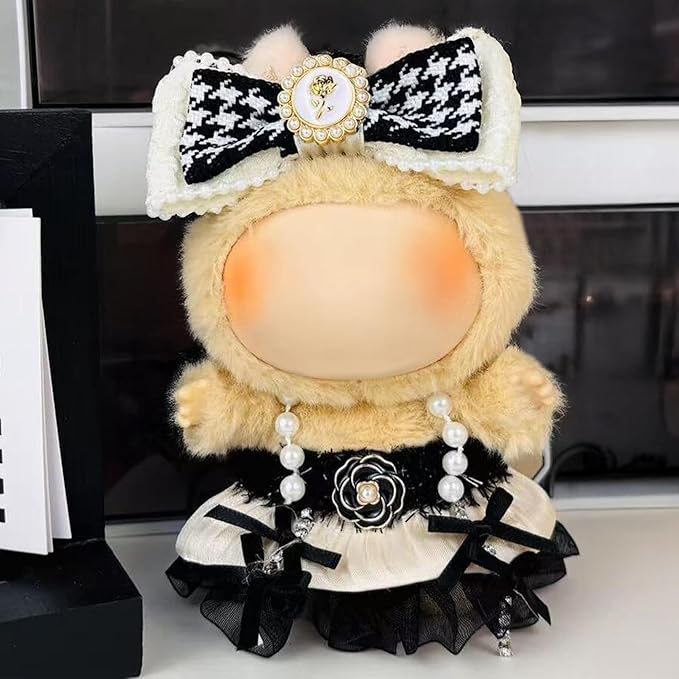 Clothes Fit for 17CM Doll, Fashion Doll Clothes Outfit Set Cute Theme Designer Toys Dress Accessories for Collector Fans Display (Black Parisian)