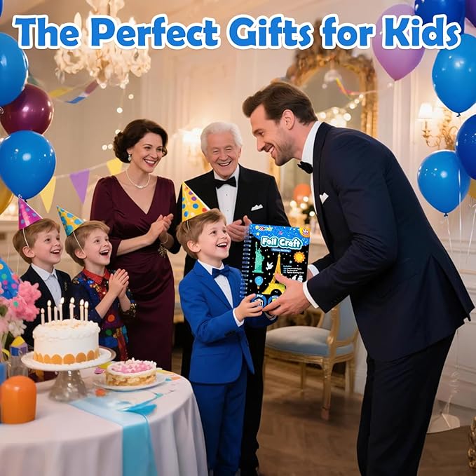 FUNNYB&G Foil Art Crafts for Kids Ages 4-8: Valentines Crafts for Kids 2026,Birthday Gift for Girls,Art and Crafts Supplies,Party Favors,Creative Toys for Girls Boys 4 5 6 7 8 9 Years Old(Buildings)
