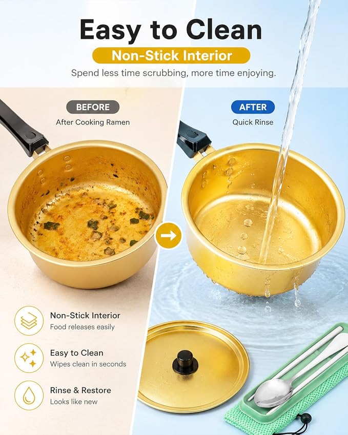 Korean Ramen Pot, Ramen Korean Cooking Pot, Aluminum Noodle Pot For Kitchen Cookware For Kitchen Cookware