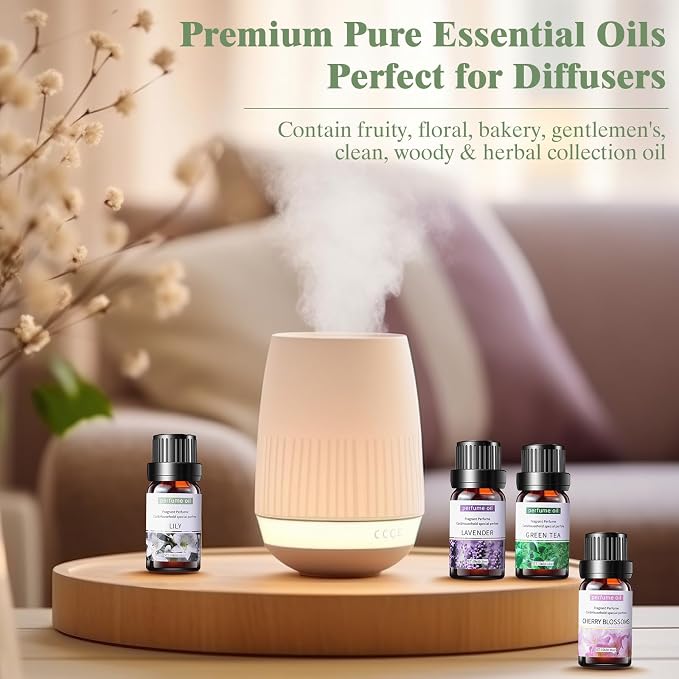 84 Pcs Essential Oil Set for Diffuser 10ml Sweet Orange Lavender Lemongrass Peppermint Eucalyptus Rose Each Fragrance Oil for Candle Making, Soap Making, Aromatherapy, Humidifiers (Classic)