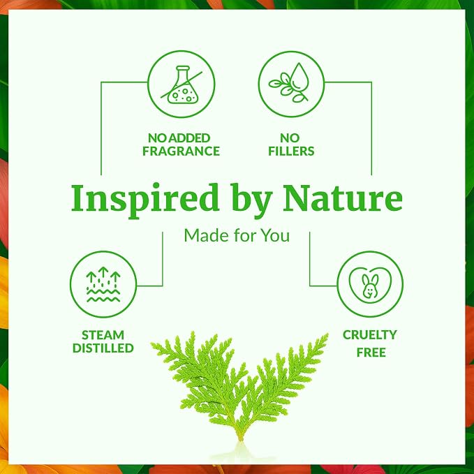 SVA Thuja Essential Oil 4 Fl Oz – for Diffuser, Skin & Hair Care – Ideal for Massage & DIY Blends - with Dropper