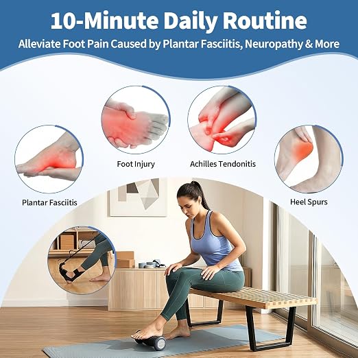 comness Plantar Fasciitis Relief Kit – Foot Stretcher and Foot Massager Roller, Stretch and Roll Routine for Heel Pain,Arch Pain, Simple At-Home Daily Foot Care