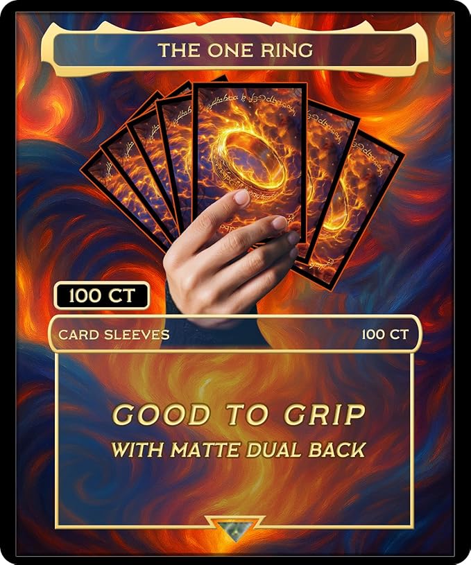 MTG Card Sleeves with 100 Pcs, Waterproof Textured Back Art Sleeves Deck Protector, HD Clear Front & Matte Back, Ultra-Durable, Smooth Shuffle Standard Size Card Sleeves Fit TCG MTG Cards-The Ring