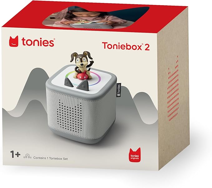 Toniebox 2 Audio Player Starter Set for Kids 1+ with Playtime Puppy - Moon Gray