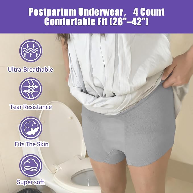 Postpartum Essentials Recovery Kit for New Moms, 16 Pcs Perineal Care Set with Peri Bottle, Disposable Underwear, Postpartum Pads & Cooling Pad Liners, Hospital Bag Essentials
