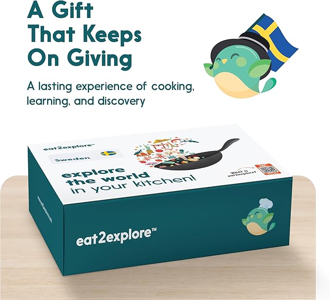 Cooking Kits for Kids - Interactive & Educational Set with 3 Recipe Cards, Key Ingredients & Cooking Tools - Ideal Idea for Kids who Love to Create Meals (Sweden Edition)
