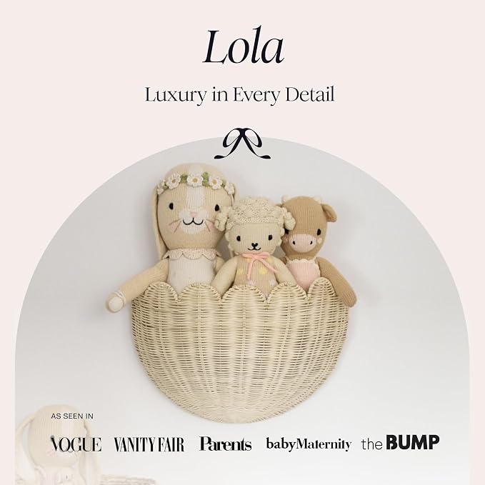 BEBE BASK Scalloped Wicker Wall Basket - The Original - 16 x 10 x 7 In | Handwoven Basket, Scalloped Décor Wall Hanging Baskets, Hanging Wall Basket, Rattan Wall Storage Basket for Home (Natural)
