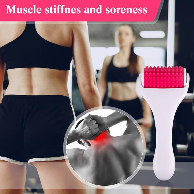 Tondiamo 2 Pcs Muscle Roller Gift Fascia Stick Cellulite Face Muscle Body Massage Roller Massage Tool for Relief Neck Arm Back Leg Body Deep Release(White,Silicone)