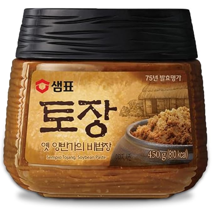Sempio Doenjang Soybean Paste with Tojang & Red Chili, 15.9 oz / 450 g | Traditional Korean Soybean Paste with Pepper, Premium Deeply Savory Fermented Soup Base for Jjigae, Alternative to Miso