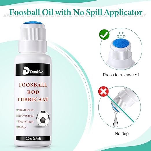 Foosball Rod 100% Silicone Lubricant with No Spill Applicator Foosball Lubrication Oil for Table Rods Accessories