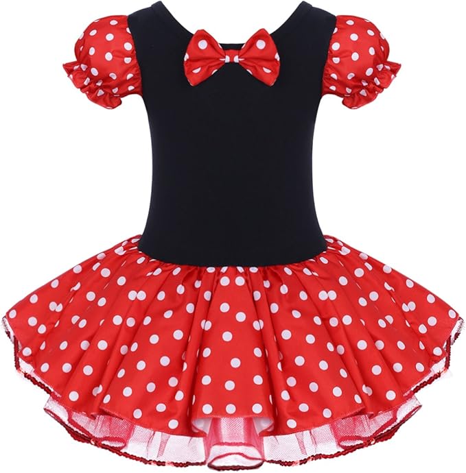 IBTOM CASTLE Toddler Girl Polka Dots Party Fancy Costume Tutu Dress up Dance Leotard Gymnastic Cosplay Cartoon Ear Headband