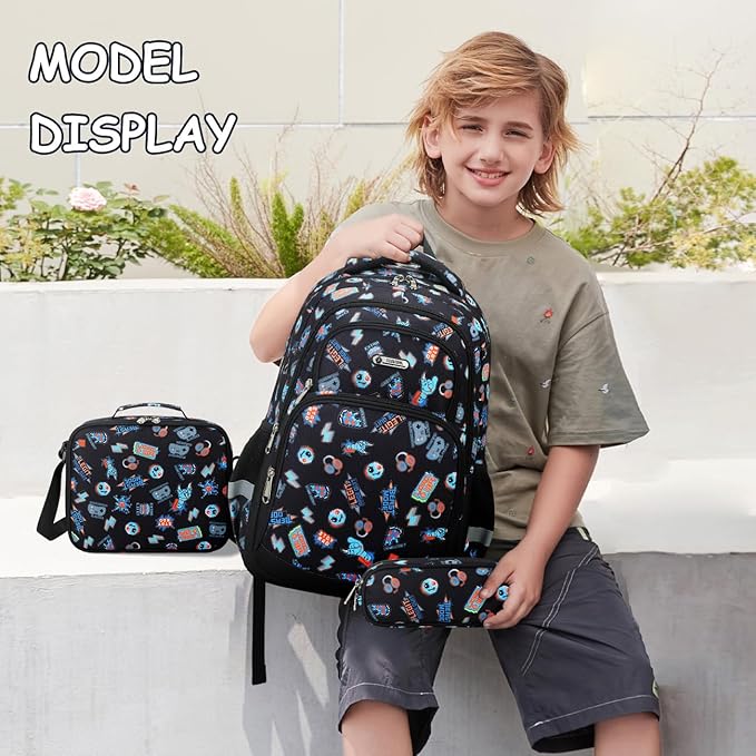 Cusangel Kids school Backpack with lunch bag for Girls,Elementary 6-10years Bookbag nylon large capacity backpack,Daypack