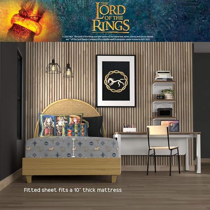 The Lord of the Rings: The War of the Rohirrim Bedding 7 Piece Super Soft Cozy Reversible Comforter and Sheet Set with Sham, Full, (Officially Licensed Product) By Franco