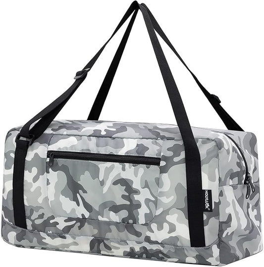 HOLYLUCK Foldable Travel Duffel Bag For Women & Men Luggage Great for Gym -55L, Arctic Camo