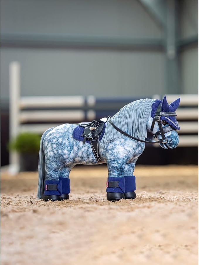 LeMieux Toy Pony Bandages for Toy Pony - Fleece - Simple Fastening - Suitable for Ages 3 Years + - Ink Blue