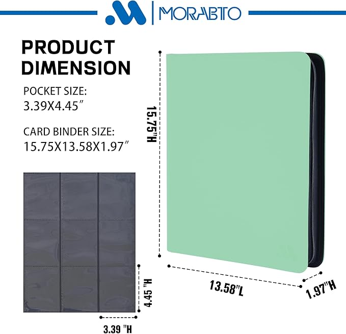 Top Loader Binder, Holds 324 Top Loaders,9 Pocket Top Loader Binders for 3" x 4" Rigid Cards,Top Loader Card Binder for Hard Plastic Top Loader