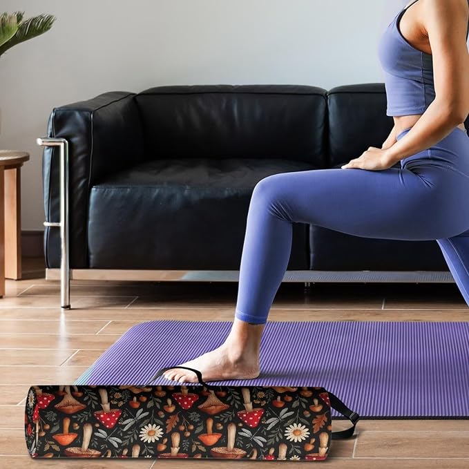 Yoga Mat Bag with Adjustable Shoulder Strap and Handle Zipper, 30in Wide x 6.3in Diameter for Yoga Mat Storage