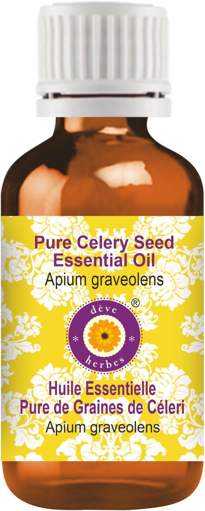 Deve Herbes Pure Celery Seed Essential Oil (Apium graveolens) Steam Distilled 30ml (1 oz)
