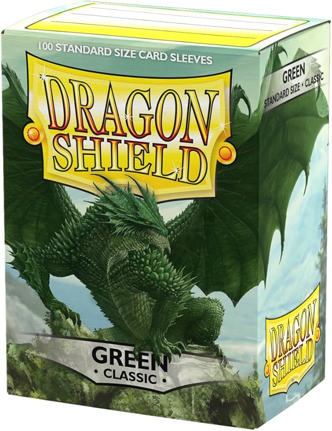 Dragon Shield | Standard Size Card Classic Sleeves | 100 CT - Smooth & Tough Premium TCG Sleeves - Compatible with Pokemon, Flesh & Blood, One Piece & Magic the Gathering | Green