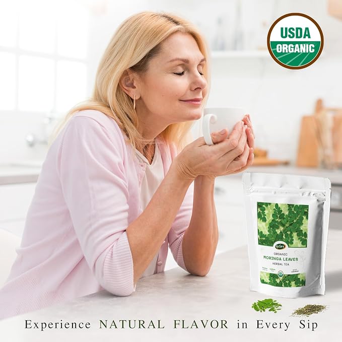 Oxify Organic Moringa Leaves Herbal Loose Tea- 16 oz (16 oz, Moringa Leaves)