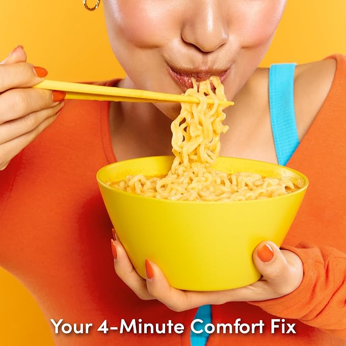 Cheesy Ramen - Cheddar Soup Ramen | Mild Kick, Creamy & Savory Korean Noodles | 3.92 oz (Pack of 4)