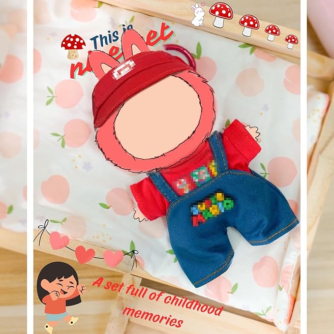 3 Piece 17cm Cool Doll Clothes and Accessories Set Stylish Hat Top Pants Outfit Edgy Doll Fashion Sets