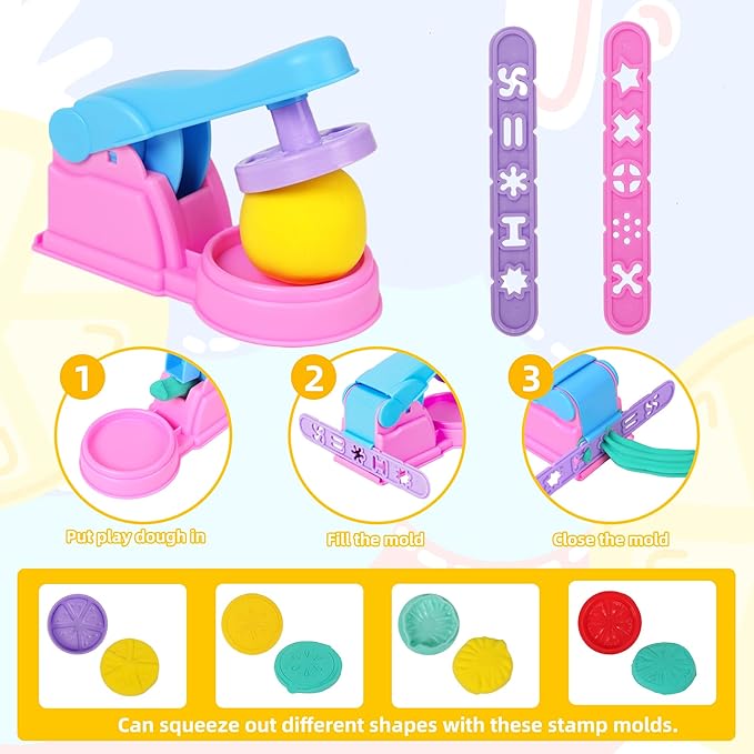 Dough Tools Set for Kids – 22 PCS Macaron Color Dough Play Tools with Animal Cutters, Dough Tool Set for Ages 3-8 (Random Colors)