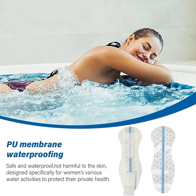 10Pcs Menstrual Pads for Swimming, Waterproof Thong Pads Panty Liners, Private Patches for Women Swimsuits and Lingerie Panty Liner/Barrier