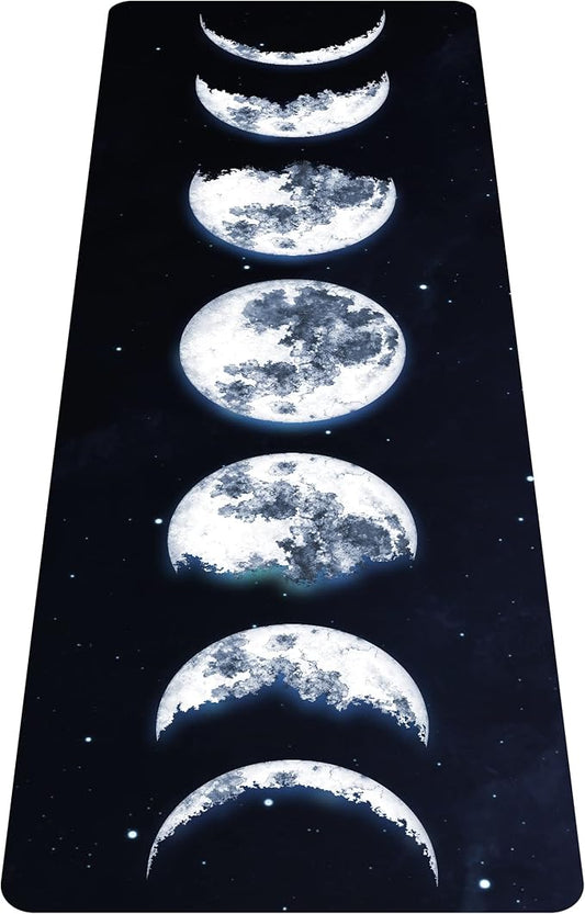 nuveti Printed Travel Yoga Mat-1/16 Inch Thick Non Slip Fitness Workout Mat with Carrying Bag, Foldable Lightweight Suede & Natural Rubber Yoga Mat for Yoga Pilates and Fitness 72" L x 24" W x 1.5mm