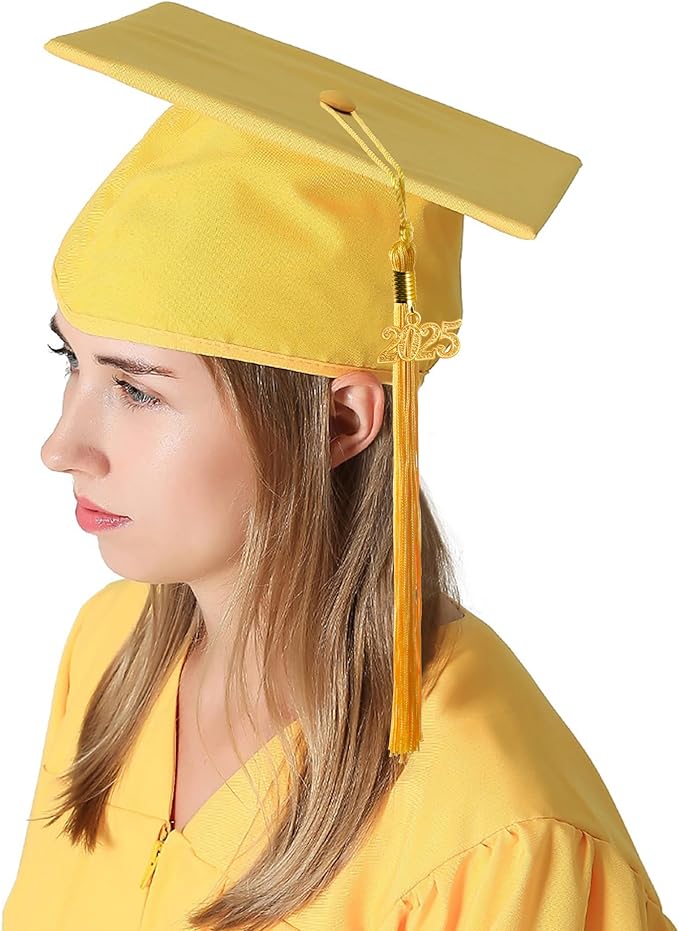 GraduationMall Matte Graduation Gown Cap Tassel Set 2025 for High School and Bachelor