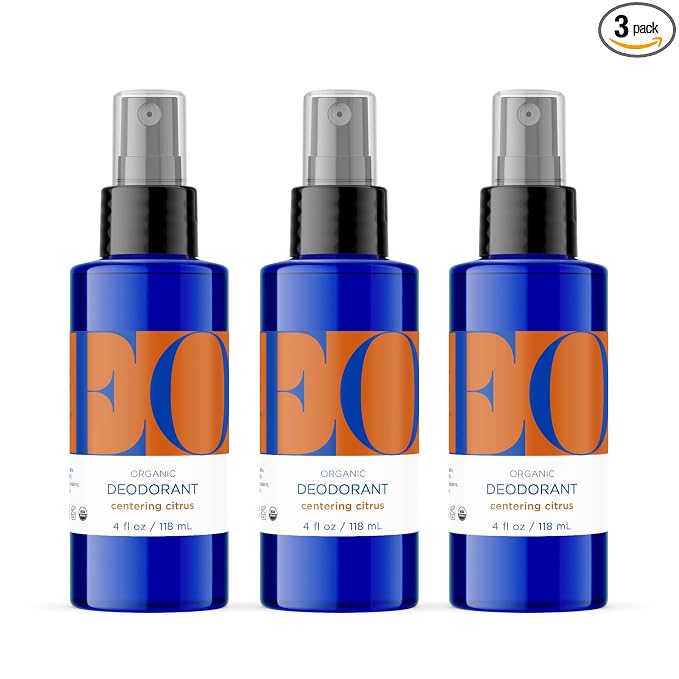 EO Organic Deodorant Spray, 4 Ounce (Pack of 3), Citrus, made with Essential Oils for Men and Women