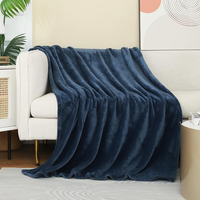 Stone Blue Fleece Plush Throw Blanket 108"x90"for Couch Fuzzy Cozy Flannel | Super Soft Lightweight Microfiber Blanket for Sofa Bed bedroom Home Decor All Season,Birthday Gifts for Women Mom Adult