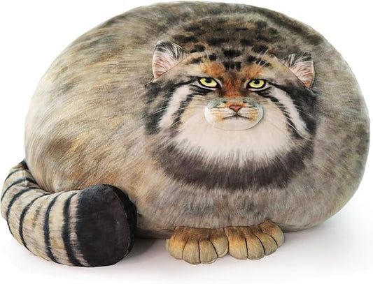 Pallas Cat Stuffed Animal, 45cm/18inch Steppe Cat Plush Cute Plushies for Girls,Kitten Soft Plush Throw Pillow Doll Big Plush Toy Decoration Doll Gift for Kids, Boys, Girls Birthday Christmas