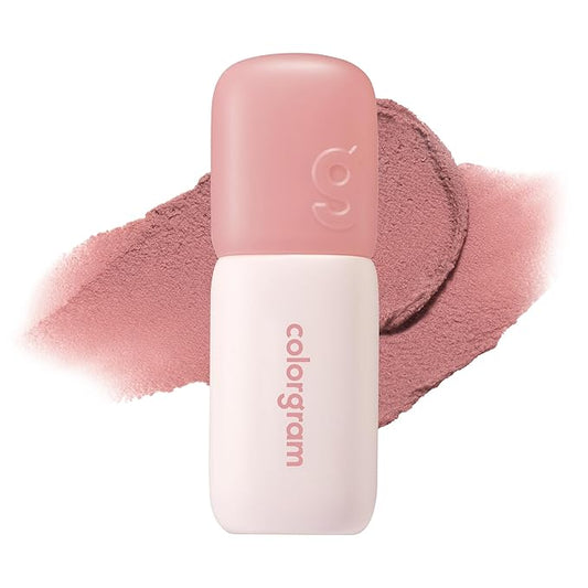 COLORGRAM NUDE BLUR TINT 02 CHARMING PINK | K-Beauty Makeup, Soft-Focus Matte Lip Stain, 2-in-1 Lip & Cheek