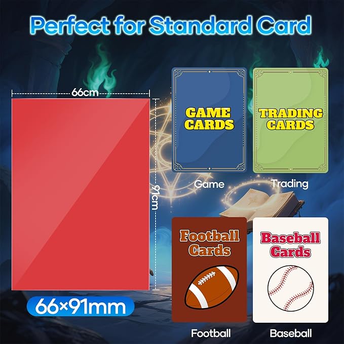 500 Counts Red Card Sleeves, Matte Sleeve Deck Card Protectors, Trading Card Sleeves Fit for MTG, TCG and Sports Cards (Matte Red)
