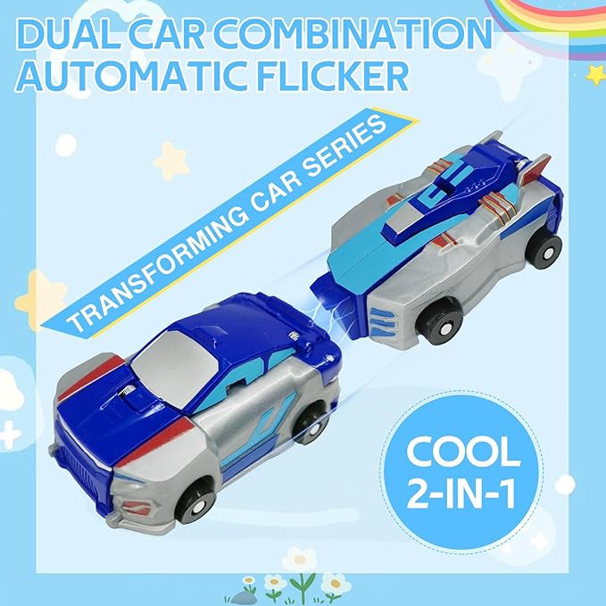 Dinosaur Collision Transforming Car Toy,Magnetic Cars Transform Into Dinosaurs,Transformation Car Toys for Boys & Girls with Transform Feature,Party Gift for Birthday,Christmas (Blue Dragon)