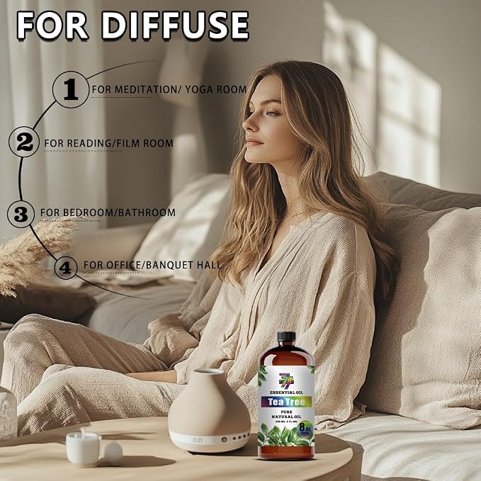 Tea Tree Essential Oil, Tea Tree Oils, for Diffuser, Cleaning, Humidifier, DIY Candles, Soap, Home, Gift, Essential Oil, GV77ZF Tea Tree Fragrance Oil - 8 fl oz (240 ml)