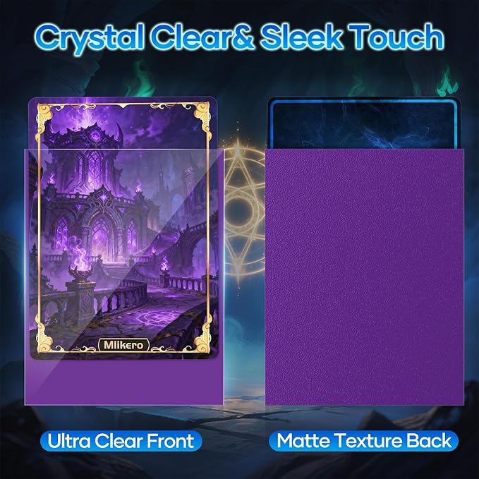 500 Count Card Sleeves, Matte Magic Card Sleeves, Smooth Shuffle & Tear Resistant, Fit for MTG, TCG, CCG (Purple)