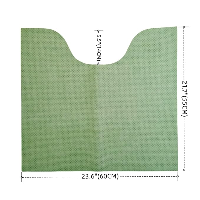 Green Disposable Toilet Mats for Clean and Hygienic Bathroom,Upgraded Disposable Toilet Mat for Children& Adults,Super Absorbent Toilet Floor mats, Non-Slip, U-Shape Potty Training-25 Pack,24" x 22"